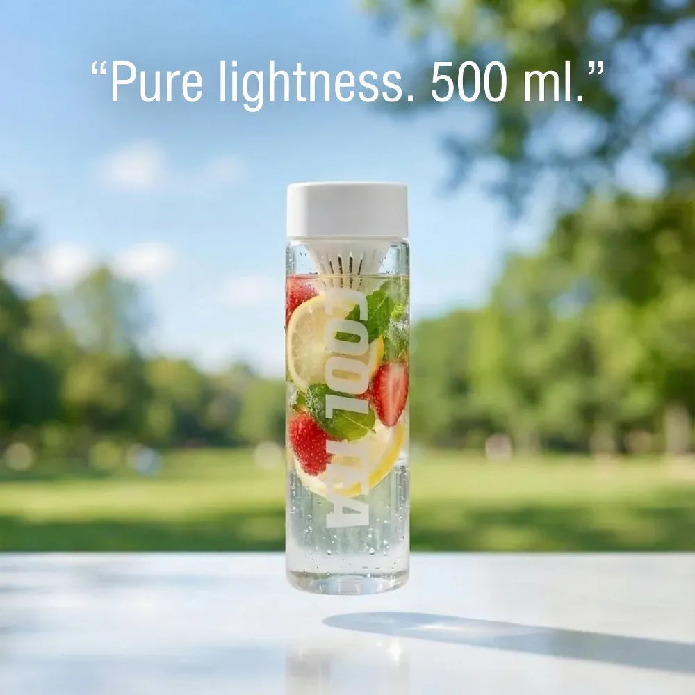 Portable bottle with a built-in anti-residue filtration system